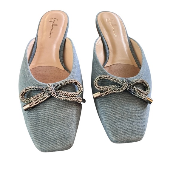 guilhermina Shoes - Guilhermina DENIM Women's Ballet Flat Mules US 9 EU 40 Bow On Toe Summer Casual